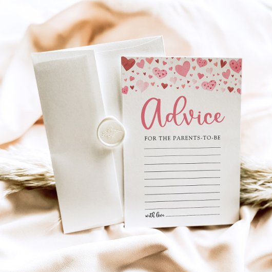 両親の赤ちゃんシャワーのためのピンクバレンタインアドバイス 招待状