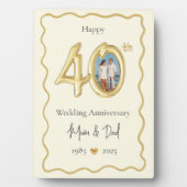両親の40周年結婚記念写真 フォトプラーク (正面)