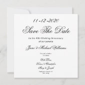 両親の40周年結婚記念日 2020 エレガント セーブザデート (裏面)
