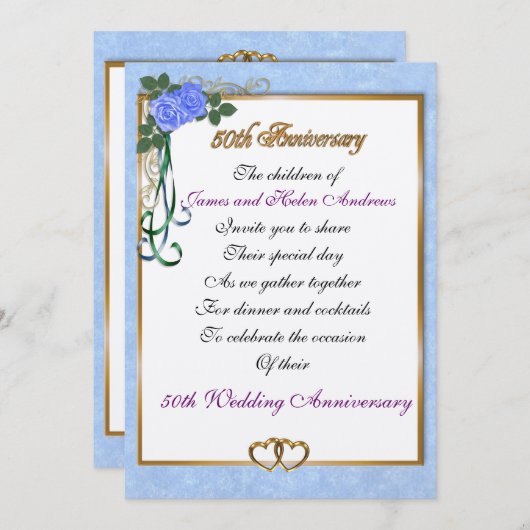 両親の50周年パーティー招待状 招待状