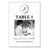 両親の50周年結婚記念日のためのオリジナル写真入りモノグラム テーブルナンバー (正面)