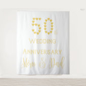 両親の50周年結婚記念日 ゴールドウェディング タペストリー (正面)