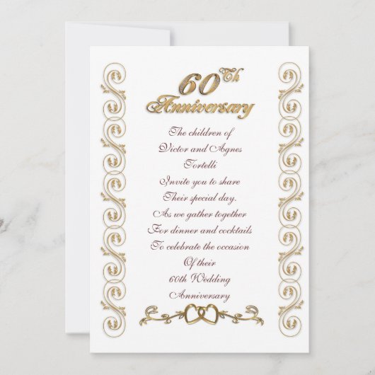 両親の60周年パーティー 招待状 (正面)