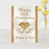 両親の65周年記念結婚式のカード カード (黄色い花)