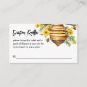 両親はビー春の赤ちゃんシャワーおむつラッフル エンクロージャーカード (正面)