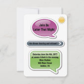 両親はラメこうもりバー(ユダヤ教の)バル・ミツバー披露宴カード 招待状 (正面)