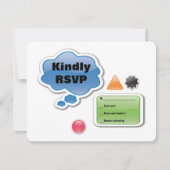 両親はラメこうもりバー（ユダヤ教の）バル・ミツバー返信カード 出欠カード (正面)