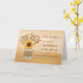 両親は感謝祭ひまわり恵み カード (黄色い花)