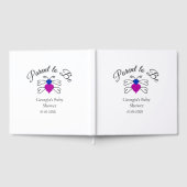 両親は青ピンクの赤ちゃんシャワー蜂蜜の文字 ゲストブック (全面)