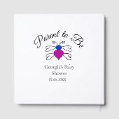 両親は青ピンクの赤ちゃんシャワー蜂蜜の文字 ゲストブック (裏面)