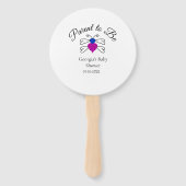 両親は青ピンクの赤ちゃんシャワー蜂蜜の文字 ハンドファン (裏面)