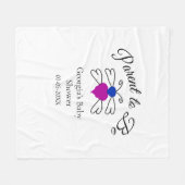 両親は青ピンクの赤ちゃんシャワー蜂蜜の文字 フリースブランケット (正面(横))