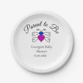 両親は青ピンクの赤ちゃんシャワー蜂蜜の文字 ペーパープレート