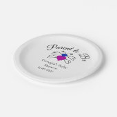 両親は青ピンクの赤ちゃんシャワー蜂蜜の文字 ペーパープレート (アングル)