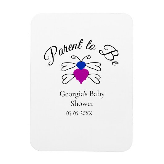 両親は青ピンクの赤ちゃんシャワー蜂蜜の文字 マグネット (縦)