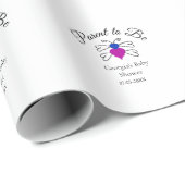 両親は青ピンクの赤ちゃんシャワー蜂蜜の文字 ラッピングペーパー (ロールコーナー)