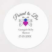 両親は青ピンクの赤ちゃんシャワー蜂蜜の文字 ラベル (デザイン2)