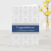 両親へのお祝い 花嫁の両親への青灰色のカード カード (黄色い花)