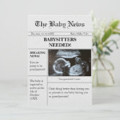 両親へのユーモア新聞妊娠発表 招待状 (スタンド正面)