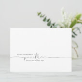 両親への結婚式の朝のキュートなメッセージ (スタンド正面)