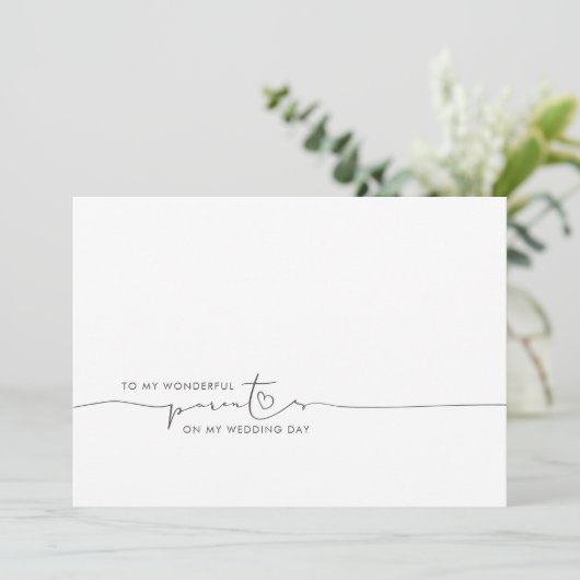 両親への結婚式の朝のキュートなメッセージ (スタンド正面)