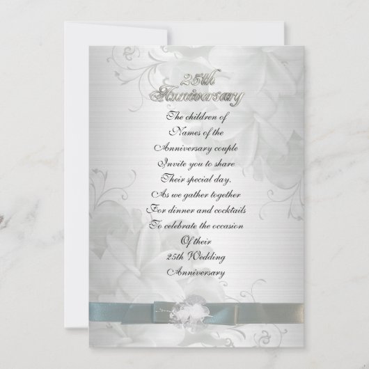 両親への25周年記念招待状 招待状 (正面)