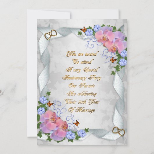 両親への50周年招待状 招待状 (正面)