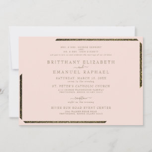 両親も輝く ブラッシュ & ゴールドの結婚式 招待状