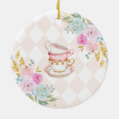 両親を待っているピンクアリス セラミックオーナメント (裏面)