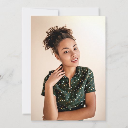 両親フォーマルからの写真卒業発表 招待状 (裏面)