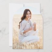 両親 ネイビーブルー フォト 卒業 お知らせ 招待状 (裏面)