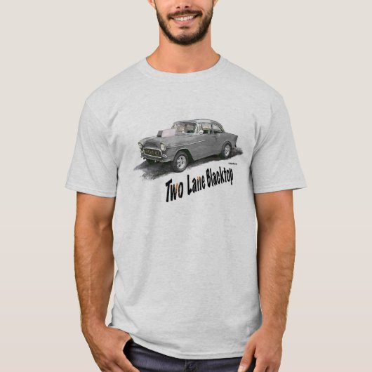 両車線のBlacktop 「55 Chevy Tシャツ (正面)