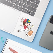 両野球ソフトボールのモノグラムの手紙ママ シール (ノートパソコンとiPhone)