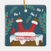 両面おもしろいサンタクリスマスオーナメント セラミックオーナメント (正面)