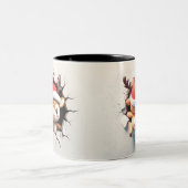 両面おもしろいトナカイのクリスマスマグ ツートーンマグカップ (中央)