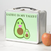 両面かわいいかわいいアボカド食べ物のアボカドは私の才能 メタルランチボックス (インサイチュ)