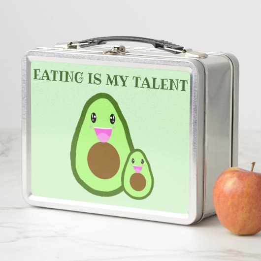 両面かわいいかわいいアボカド食べ物のアボカドは私の才能 メタルランチボックス (インサイチュ)