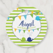 両面かわいいベビークジラ🐳赤ちゃんシャワーありがとう フェイバータグ (裏面)