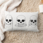 両面なし邪悪なスカル ランバークッション (ブランケット)