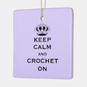 両面に保おけるラベンダー焼き セラミックオーナメント (左)