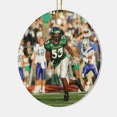 両面のフットボールのクリスマスのオーナメント セラミックオーナメント (左)