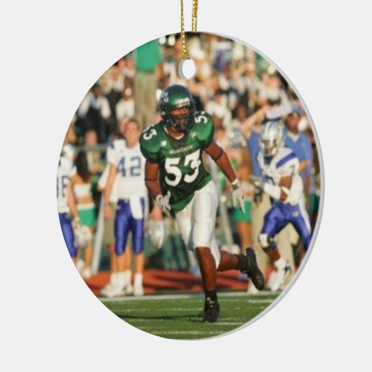 両面のフットボールのクリスマスのオーナメント セラミックオーナメント (左)
