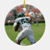 両面のフットボールのクリスマスのオーナメント セラミックオーナメント (裏面)