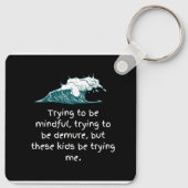 両面の子供たちが私にキーチェーンを試している キーホルダー (裏面)