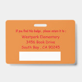 両面の学校図書館員IDバッジ バッジ (裏面)