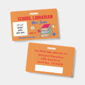両面の学校図書館員IDバッジ バッジ (表裏)