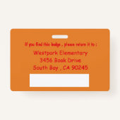 両面の学校図書館員IDバッジ バッジ (裏面)