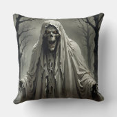 両面の怖い魔女とスケルトン男 クッション (裏面)