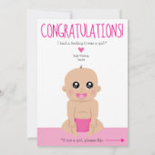 両面の性おもしろい別開示おめでとうカード 案内状 (裏面)