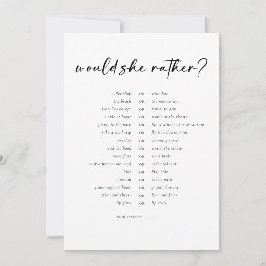 両面の方がブライダルシャワー 招待状 (裏面)